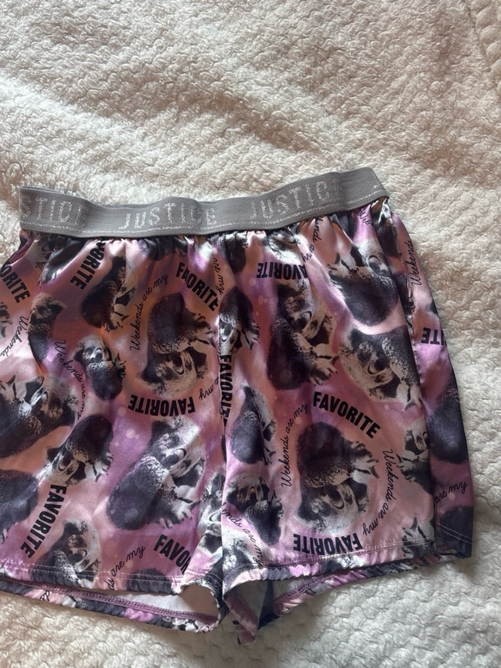 Justice Girls' Pink Koala Print Sleep Shorts